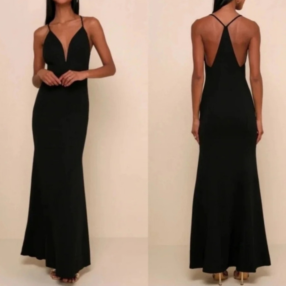Lulu's Black Sleeveless Maxi Dress